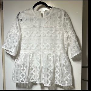 White Embroidered Top